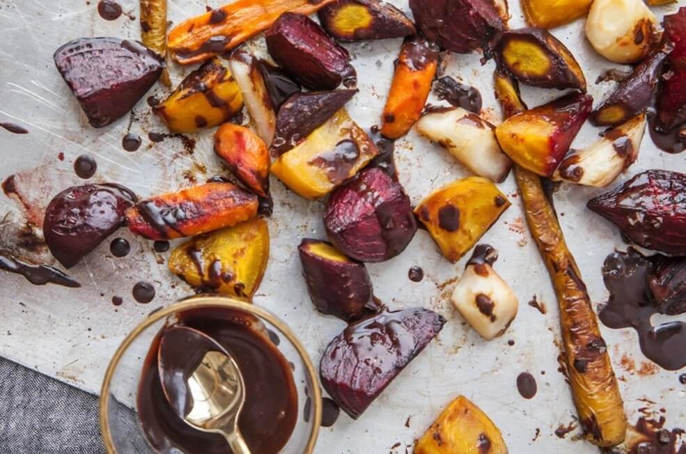 roasted vegetables with sauce