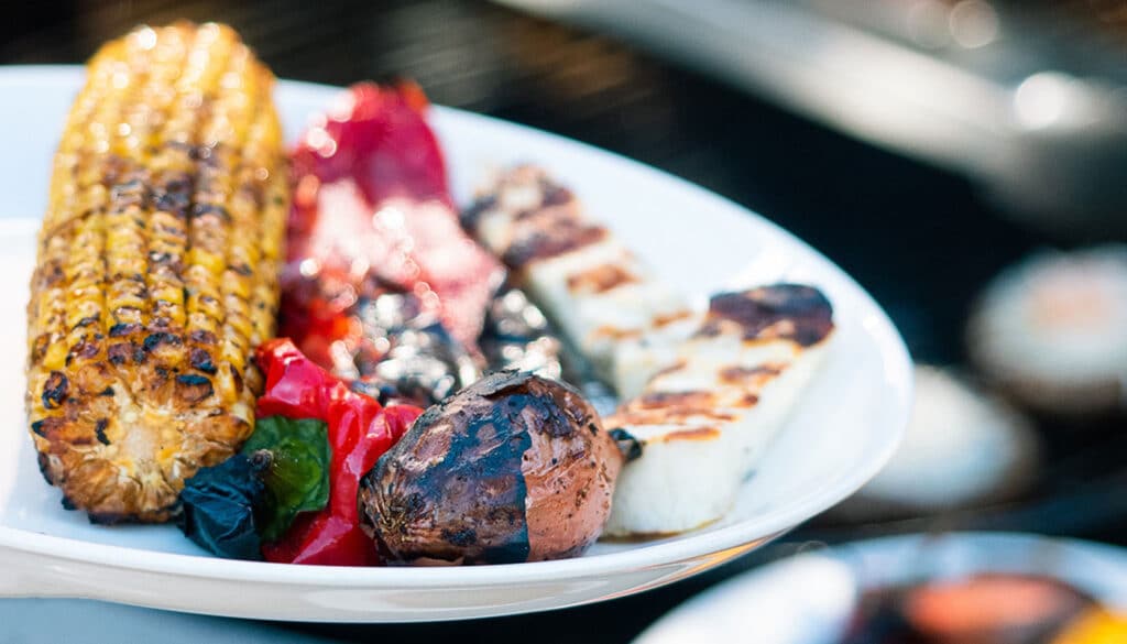 how to char vegetables on the grill